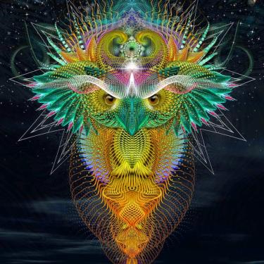 Abstract drawing of an owl.