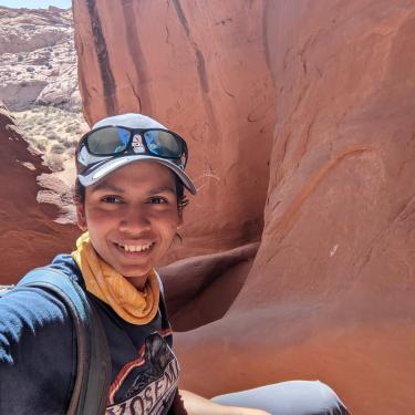 Selfie in a slot canyon in Utah