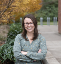 Kristen smiling on campus