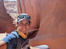 Selfie in a slot canyon in Utah