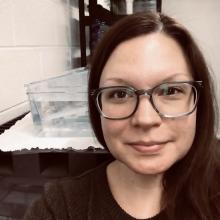 Dr. Katie Drerup in a lab setting