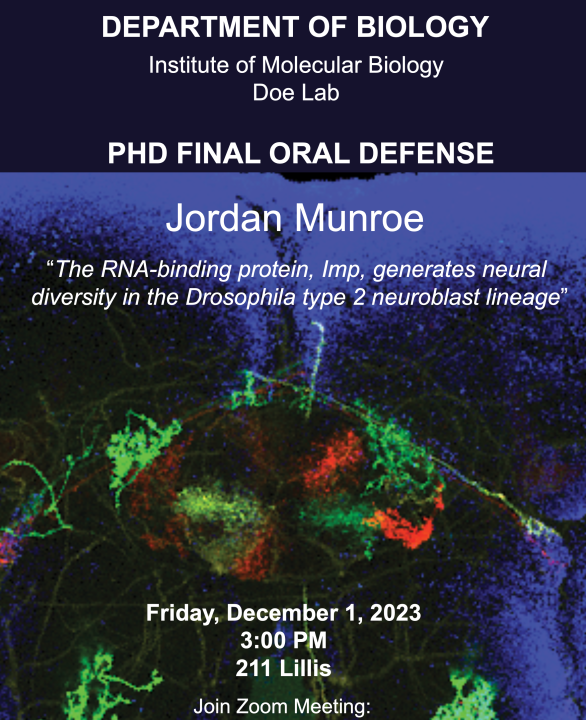 Flyer image for Jordan Munroe's thesis defense